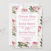 Uitnodiging van geschilderde roze roze roze bridal (Voorkant)