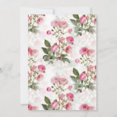 Uitnodiging van geschilderde roze roze roze bridal (Achterkant)