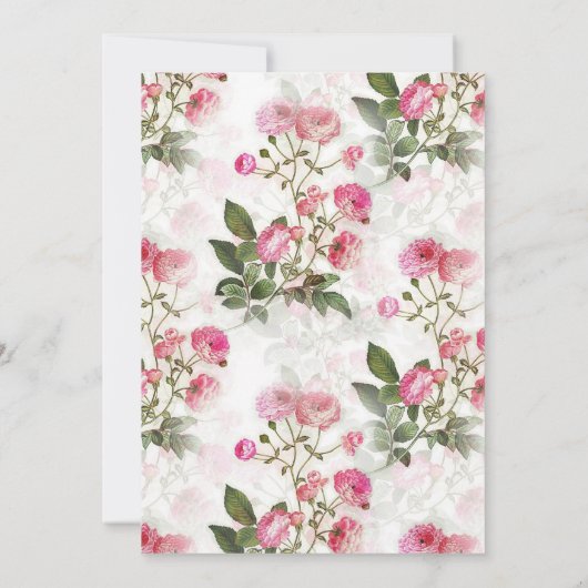 Uitnodiging van geschilderde roze roze roze bridal (Achterkant)