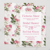 Uitnodiging van geschilderde roze roze roze bridal (Voorkant / Achterkant)