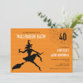 Uitnodiging van getuigen en webhalloween Birthday (Staand voorkant)