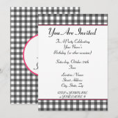 uitnodiging van gingham (Voorkant / Achterkant)