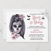 Uitnodiging van Girly Boo & Booze Halloween Party (Voorkant)