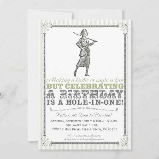 uitnodiging van Golf - Vrouwen (Voorkant)