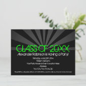 Uitnodiging van Groene Spotlight Graduation Party (Staand voorkant)