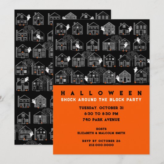 Uitnodiging van groep Halloween (Voorkant / Achterkant)