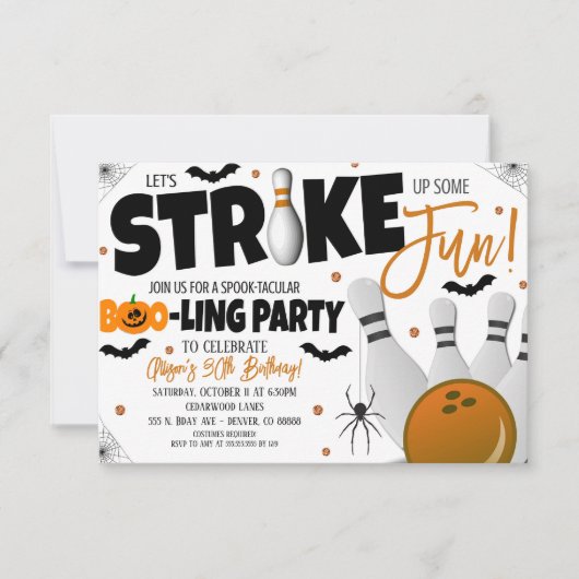 Uitnodiging van Halloween Bowling Party (Voorkant)