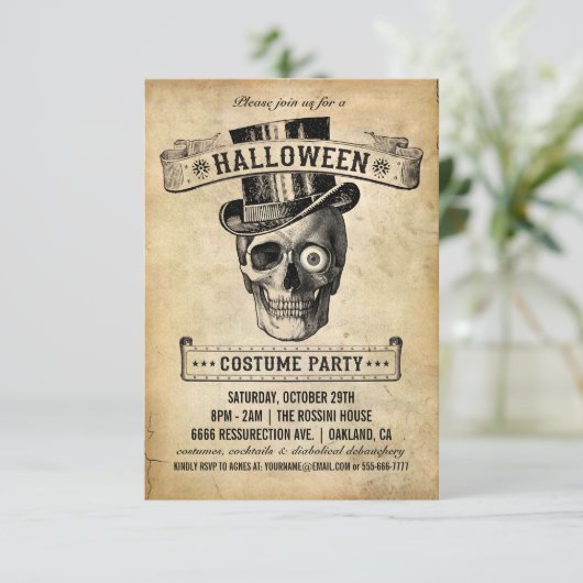  uitnodiging van Halloween - Costume Party (Staand voorkant)