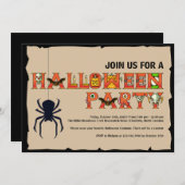 Uitnodiging van halloween Lettering Party (Voorkant / Achterkant)