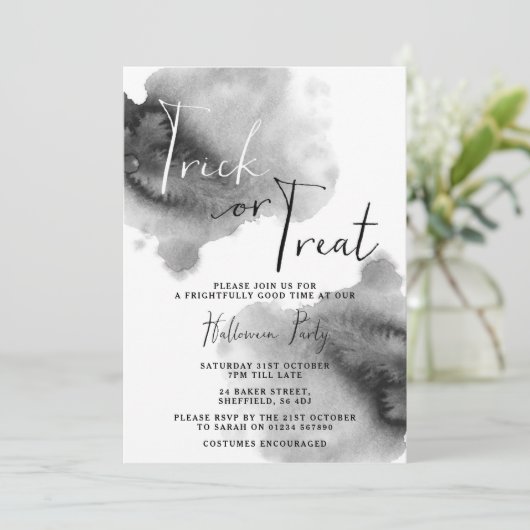 Uitnodiging van halloween-partij - Trick or treat (Staand voorkant)