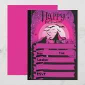 Uitnodiging van halloween-partijen - boeken en dra (Voorkant / Achterkant)