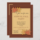 Uitnodiging van herfst Party (Voorkant / Achterkant)