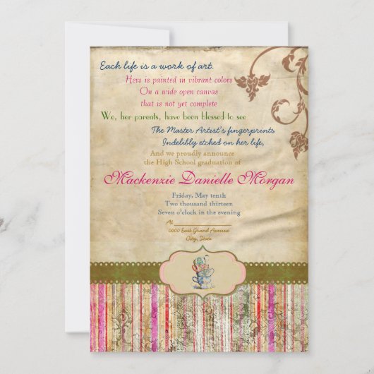 uitnodiging van het Afstuderen Tea (Voorkant)