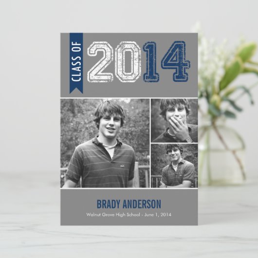  Uitnodiging van het Afstuderen van de Grunge - Bl (Staand voorkant)