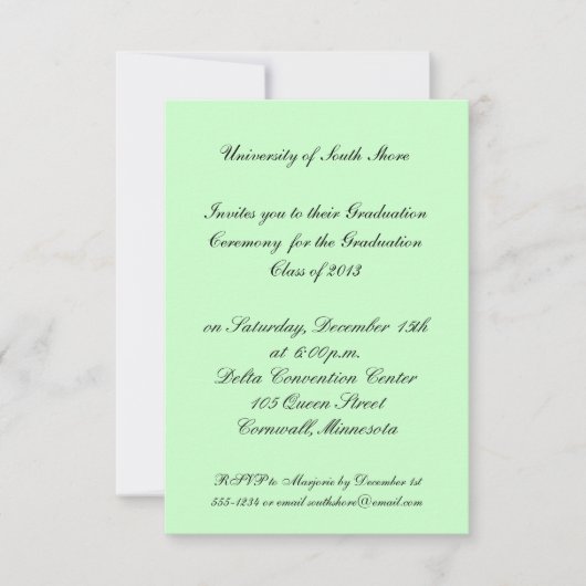 Uitnodiging van het afstuderen voor 2013 (Voorkant)