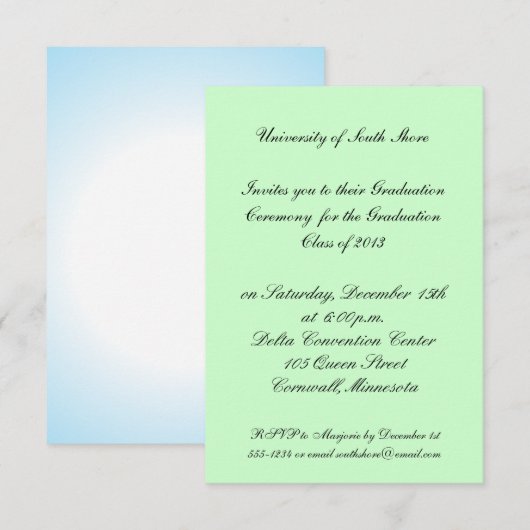 Uitnodiging van het afstuderen voor 2013 (Voorkant / Achterkant)