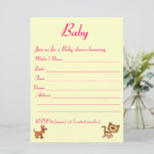 uitnodiging van het baby shower. (Staand voorkant)