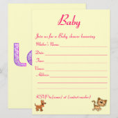 uitnodiging van het baby shower. (Voorkant / Achterkant)