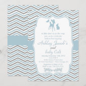  uitnodiging van het baby shower Bambi Deer Woodla (Voorkant / Achterkant)