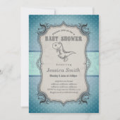 uitnodiging van het  BABY SHOWER - dinosaurus (Voorkant)