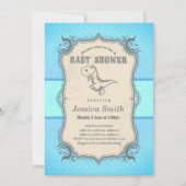 uitnodiging van het  BABY SHOWER - dinosaurus (Voorkant)