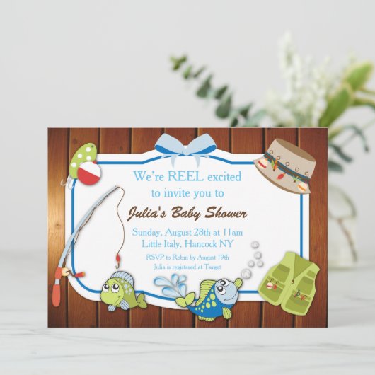 Uitnodiging van het Baby shower Gepersonaliseerd U (Staand voorkant)