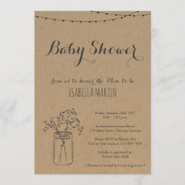 Uitnodiging van het baby shower op Kraft Achtergro