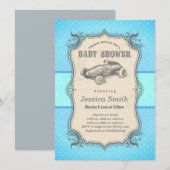 uitnodiging van het  BABY SHOWER - racewagen (Voorkant / Achterkant)