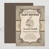 uitnodiging van het  BABY SHOWER - speelgoed (Voorkant / Achterkant)