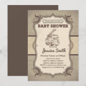 uitnodiging van het  BABY SHOWER - speelgoed (Voorkant / Achterkant)