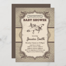  uitnodiging van het BABY SHOWER - speelgoed vlieg