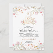 uitnodiging van het baby shower Swan, (Voorkant)