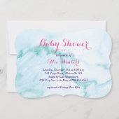  uitnodiging van het Baby shower Turquoise Marble (Voorkant)