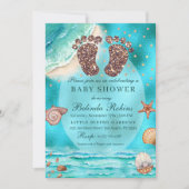 Uitnodiging van het Baby shower van de Beach van d (Voorkant)