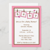 Uitnodiging van het Baby shower van de Klem van de (Voorkant / Achterkant)
