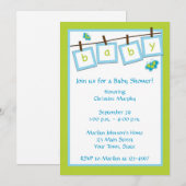 Uitnodiging van het Baby shower van de Klem van de (Voorkant / Achterkant)