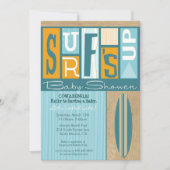Uitnodiging van het Baby shower van het surf van d (Voorkant)