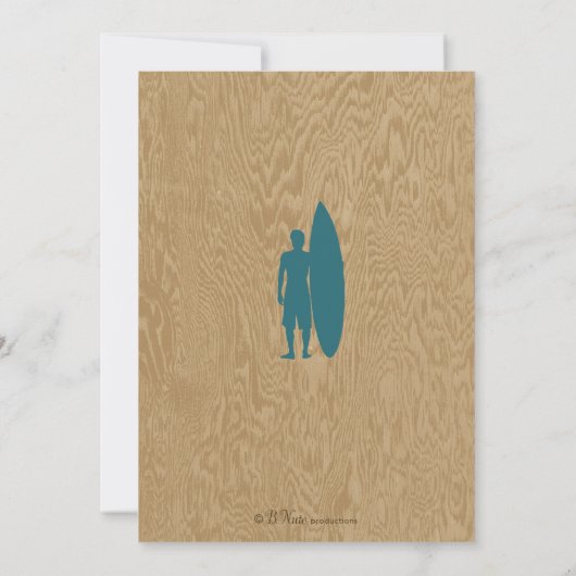 Uitnodiging van het Baby shower van het surf van d (Achterkant)