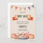 Uitnodiging van het Bake Sale Party-festival (Voorkant / Achterkant)