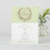 Uitnodiging van het Franse Baby shower - groen (Staand voorkant)