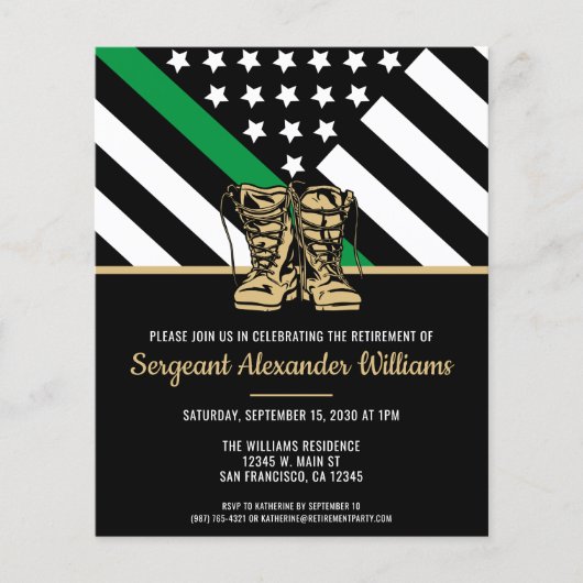 Uitnodiging van het Groene Leger voor Militaire Pe (Voorkant)