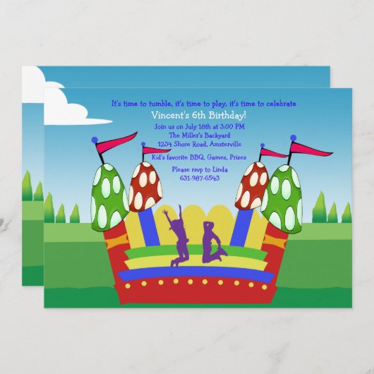 Uitnodiging van het Huis van Bounce (Voorkant / Achterkant)