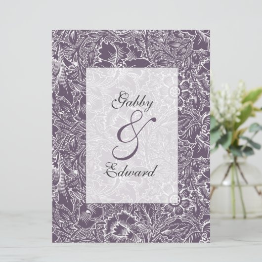 Uitnodiging van het Huwelijk van de aubergine de (Staand voorkant)