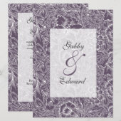 Uitnodiging van het Huwelijk van de aubergine de (Voorkant / Achterkant)