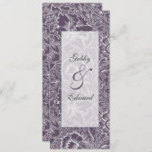 Uitnodiging van het Huwelijk van de aubergine de (Voorkant / Achterkant)