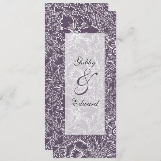 Uitnodiging van het Huwelijk van de aubergine de (Voorkant / Achterkant)