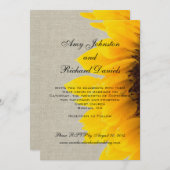 Uitnodiging van het Huwelijk van de Zonnebloem van (Voorkant / Achterkant)