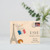 Uitnodiging van het huwelijk van Parijs met foto (Staand voorkant)