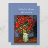 uitnodiging van het Jubileum. Vaas met rode papave (Voorkant / Achterkant)