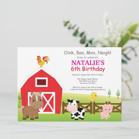 Uitnodiging van het land van boerderij op zaterdag (Staand voorkant)